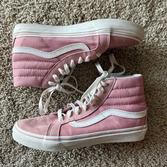Vans Women's Pink High-Top Sneakers - Picture 4 of 7